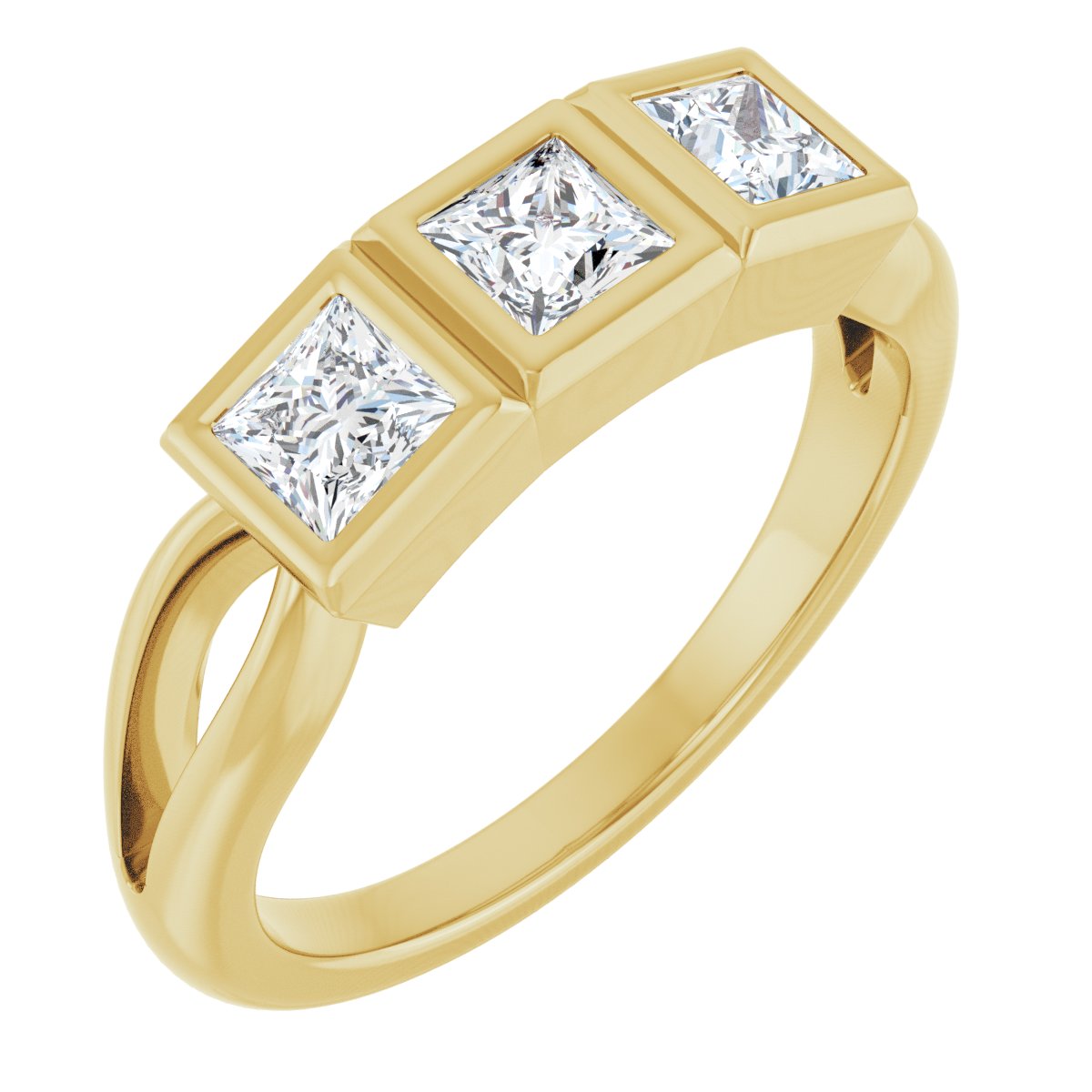 Bezel-Set Three-Stone Anniversary Band