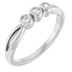 Bezel-Set Three-Stone Anniversary Band