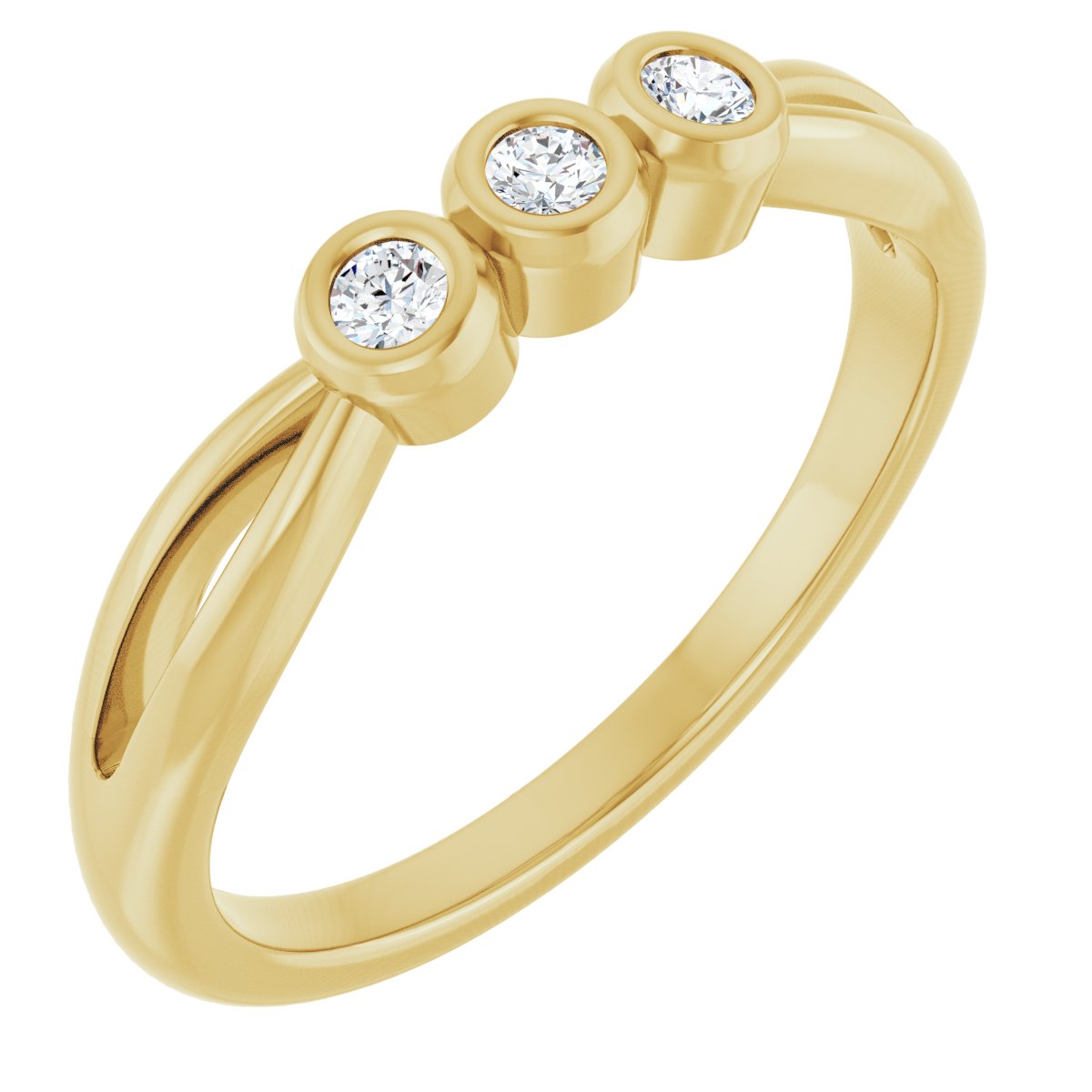 Bezel-Set Three-Stone Anniversary Band