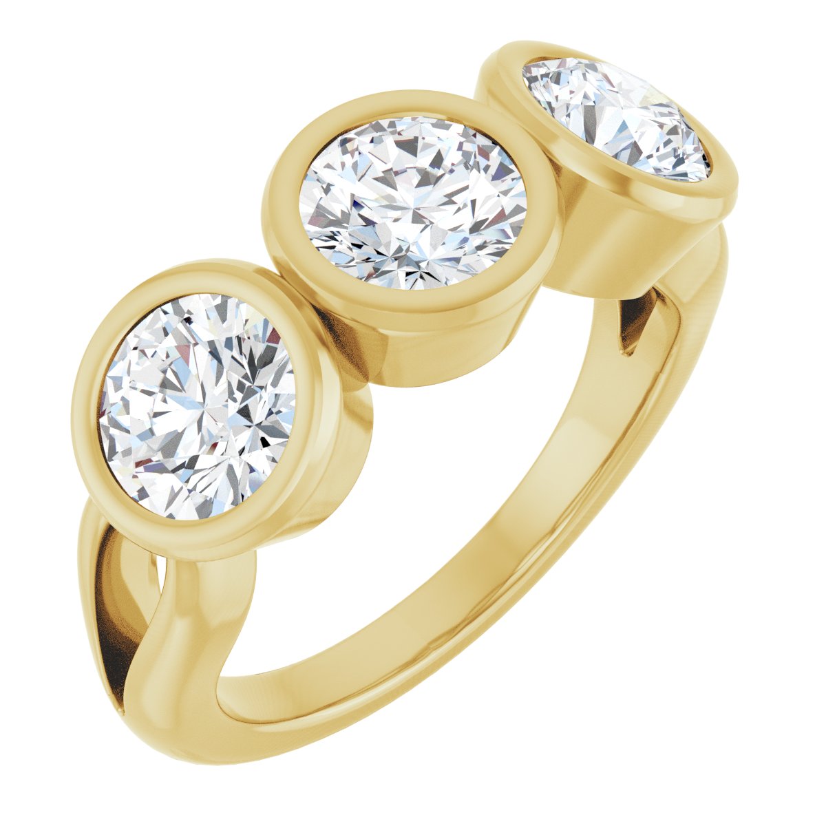 Bezel-Set Three-Stone Anniversary Band