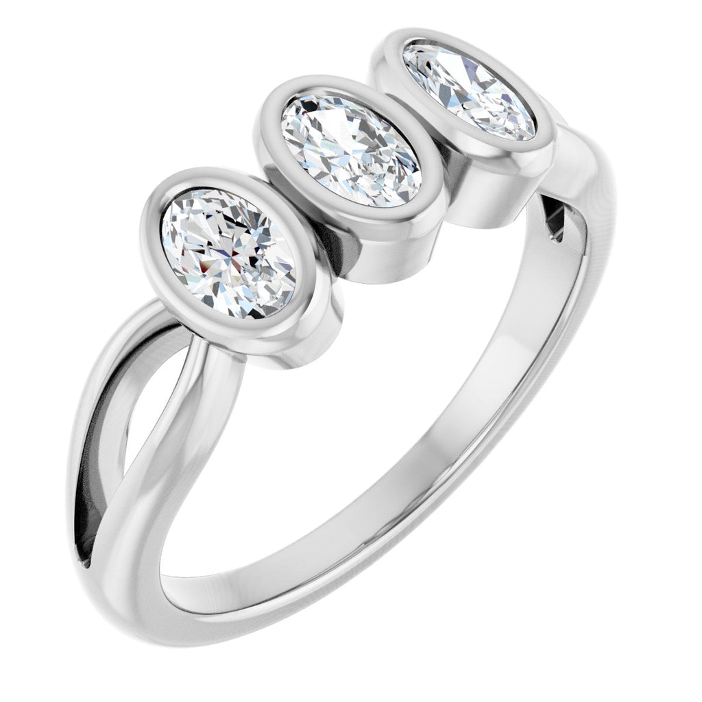 Bezel-Set Three-Stone Anniversary Band