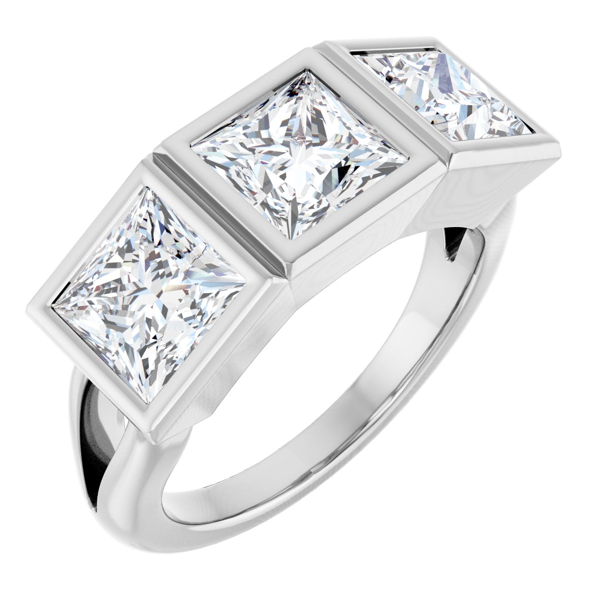 Bezel-Set Three-Stone Anniversary Band