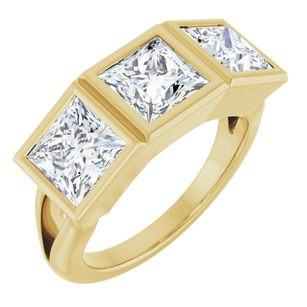 Bezel-Set Three-Stone Anniversary Band
