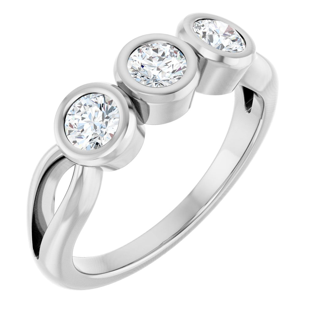 Bezel-Set Three-Stone Anniversary Band