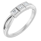 Bezel-Set Three-Stone Anniversary Band