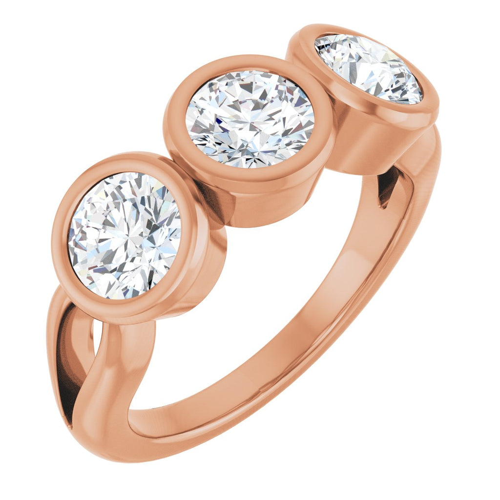 Bezel-Set Three-Stone Anniversary Band