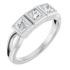 Bezel-Set Three-Stone Anniversary Band