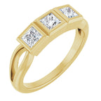 Bezel-Set Three-Stone Anniversary Band