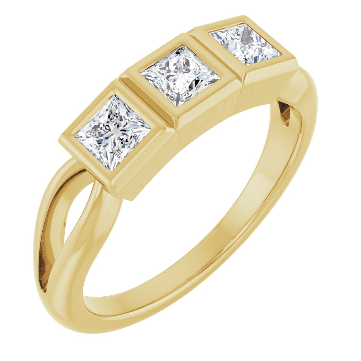 Bezel-Set Three-Stone Anniversary Band