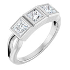 Bezel-Set Three-Stone Anniversary Band