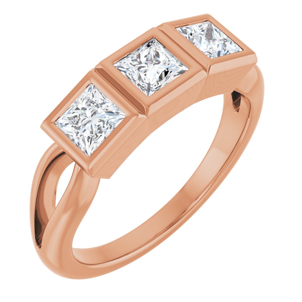 Bezel-Set Three-Stone Anniversary Band