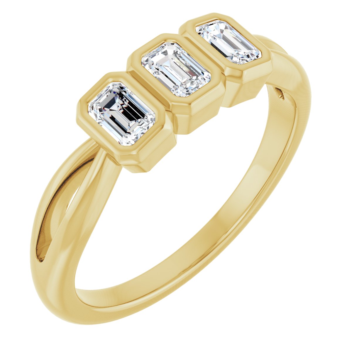 Bezel-Set Three-Stone Anniversary Band