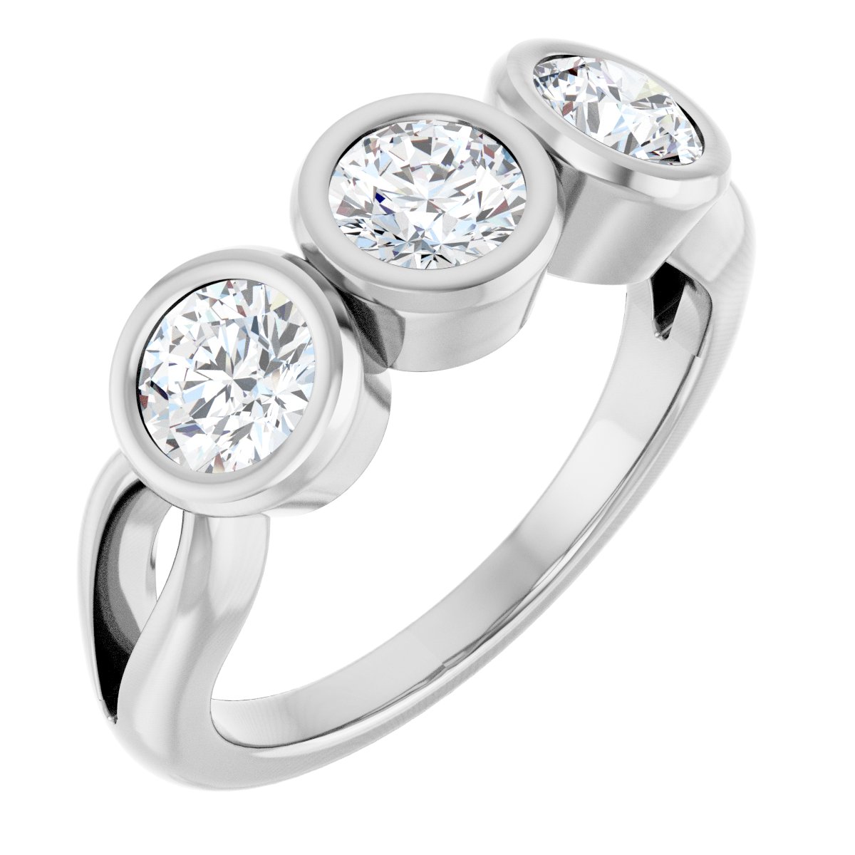 Bezel-Set Three-Stone Anniversary Band