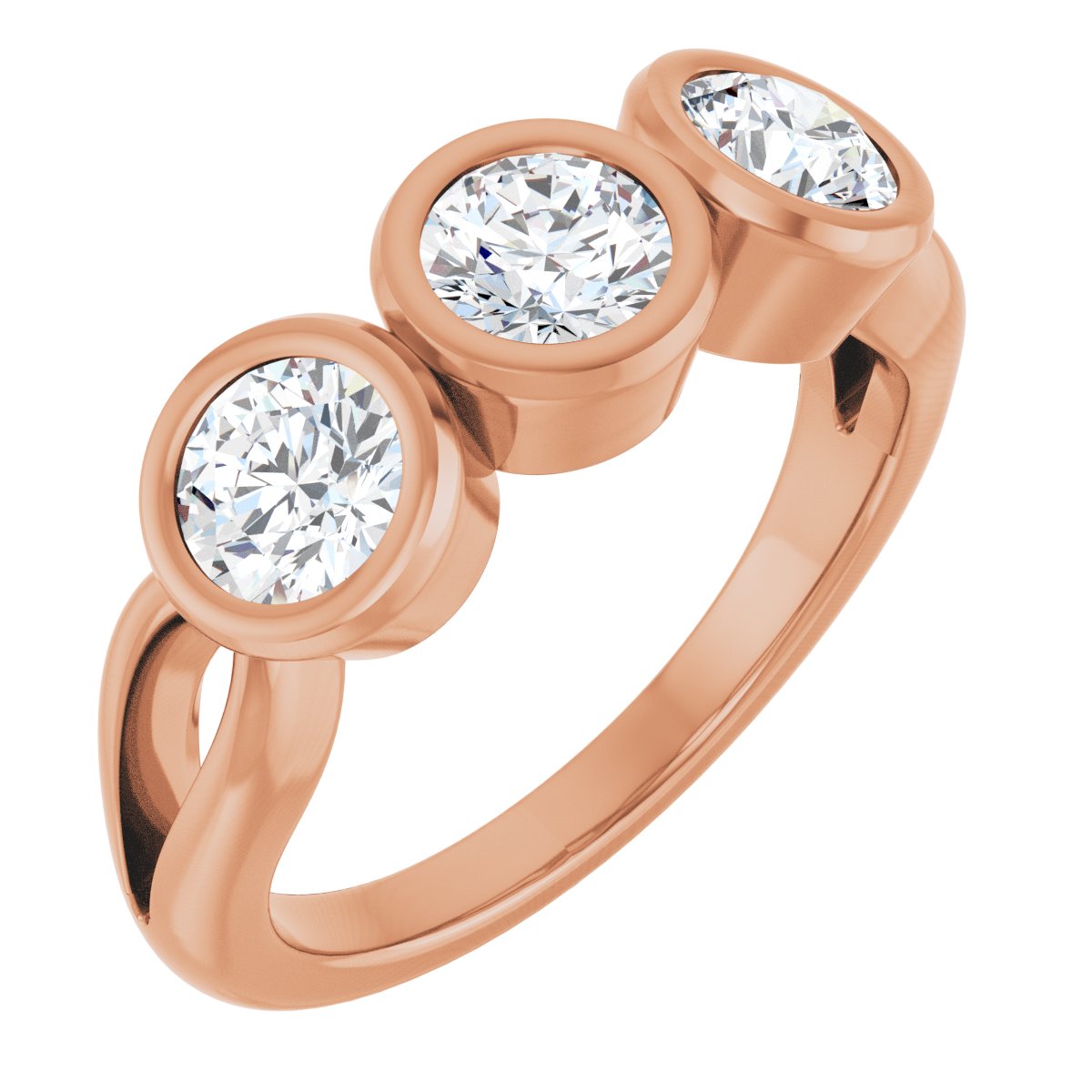 Bezel-Set Three-Stone Anniversary Band