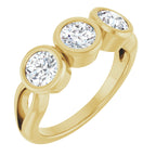 Bezel-Set Three-Stone Anniversary Band