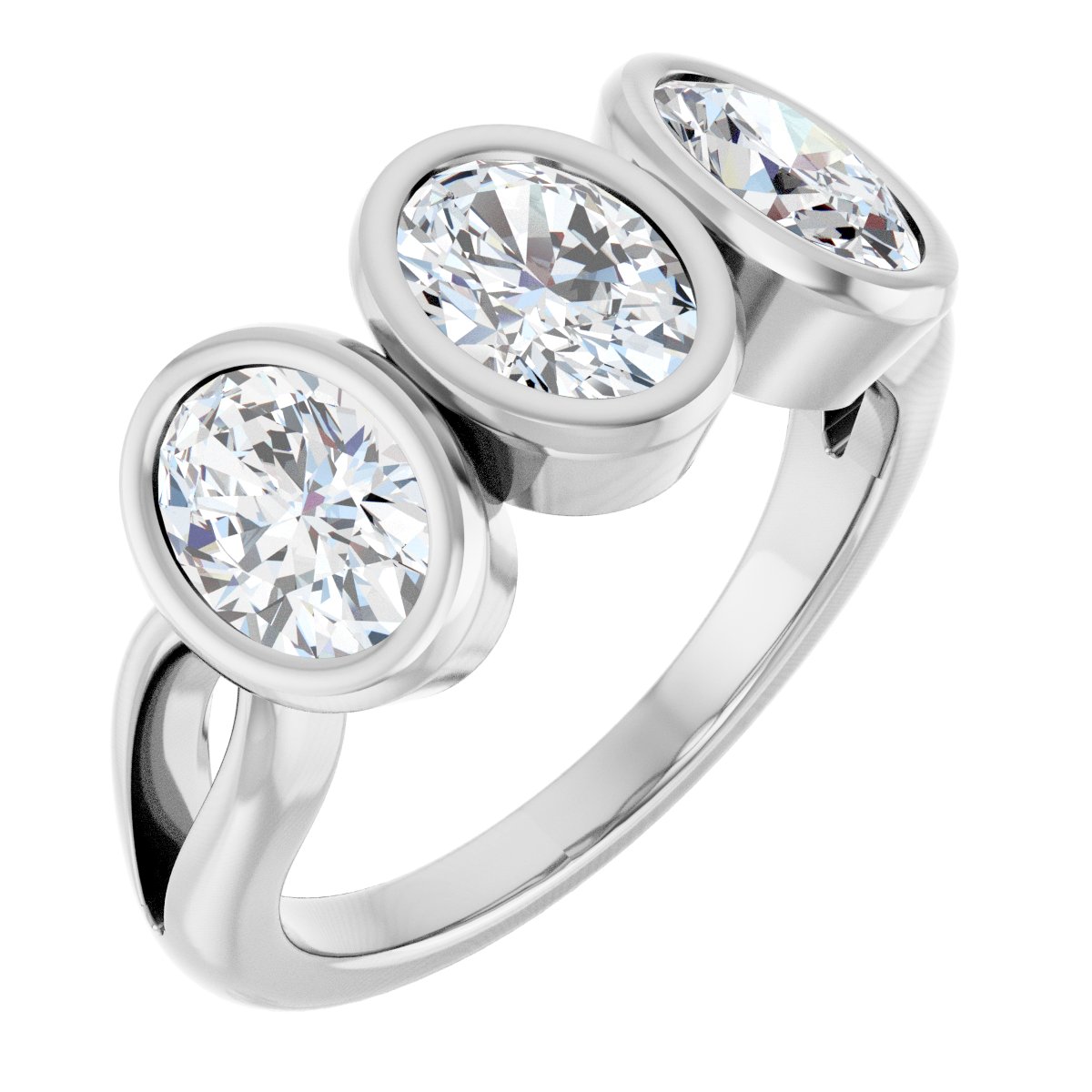 Bezel-Set Three-Stone Anniversary Band