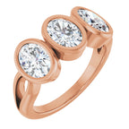 Bezel-Set Three-Stone Anniversary Band