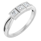Bezel-Set Three-Stone Anniversary Band