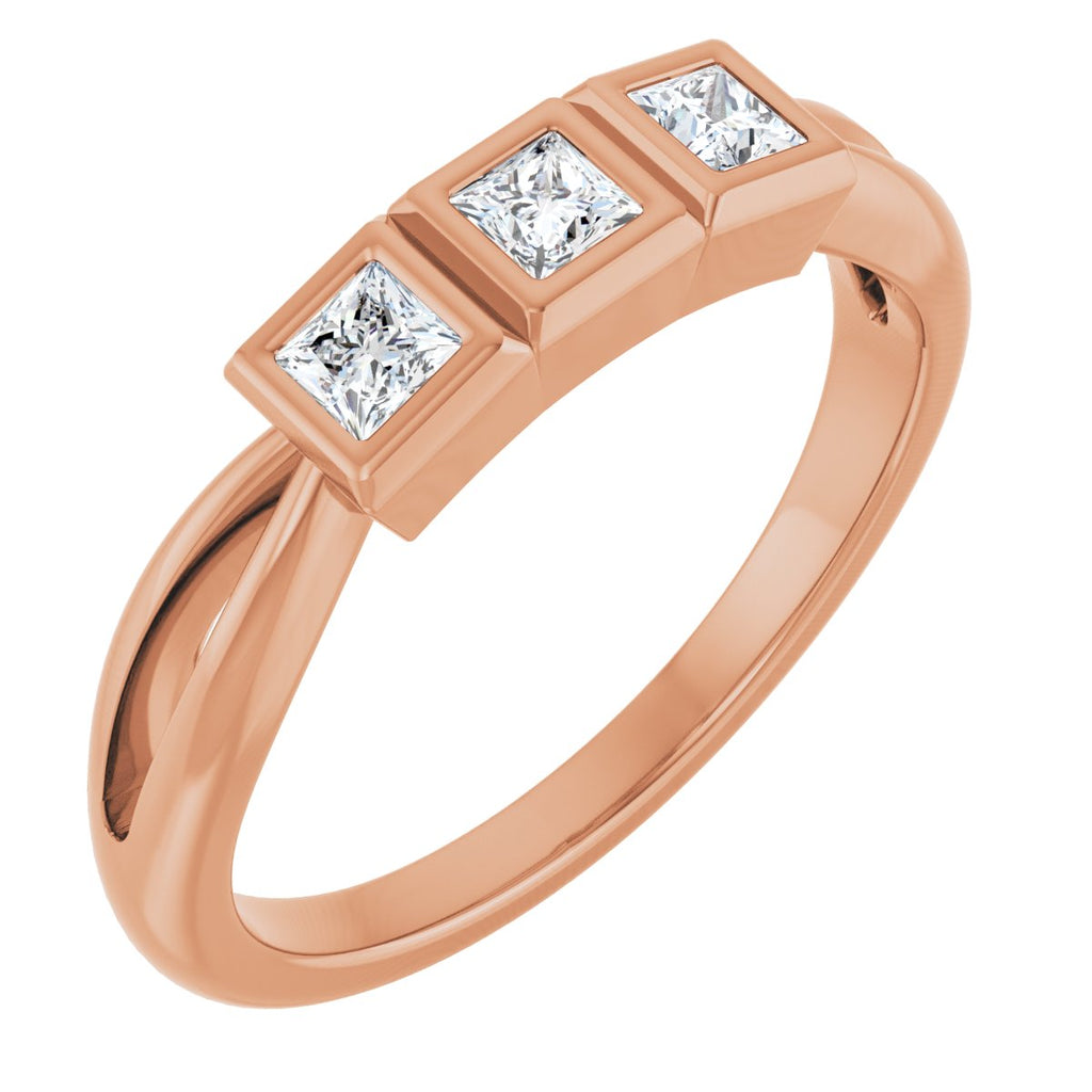 Bezel-Set Three-Stone Anniversary Band