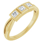 Bezel-Set Three-Stone Anniversary Band