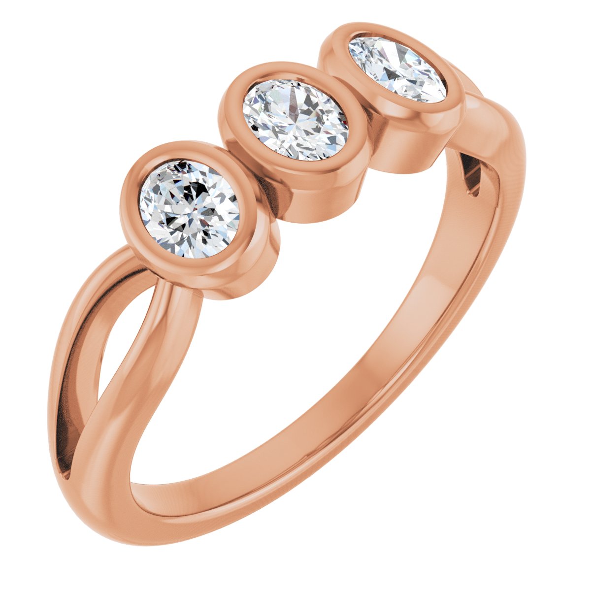 Bezel-Set Three-Stone Anniversary Band