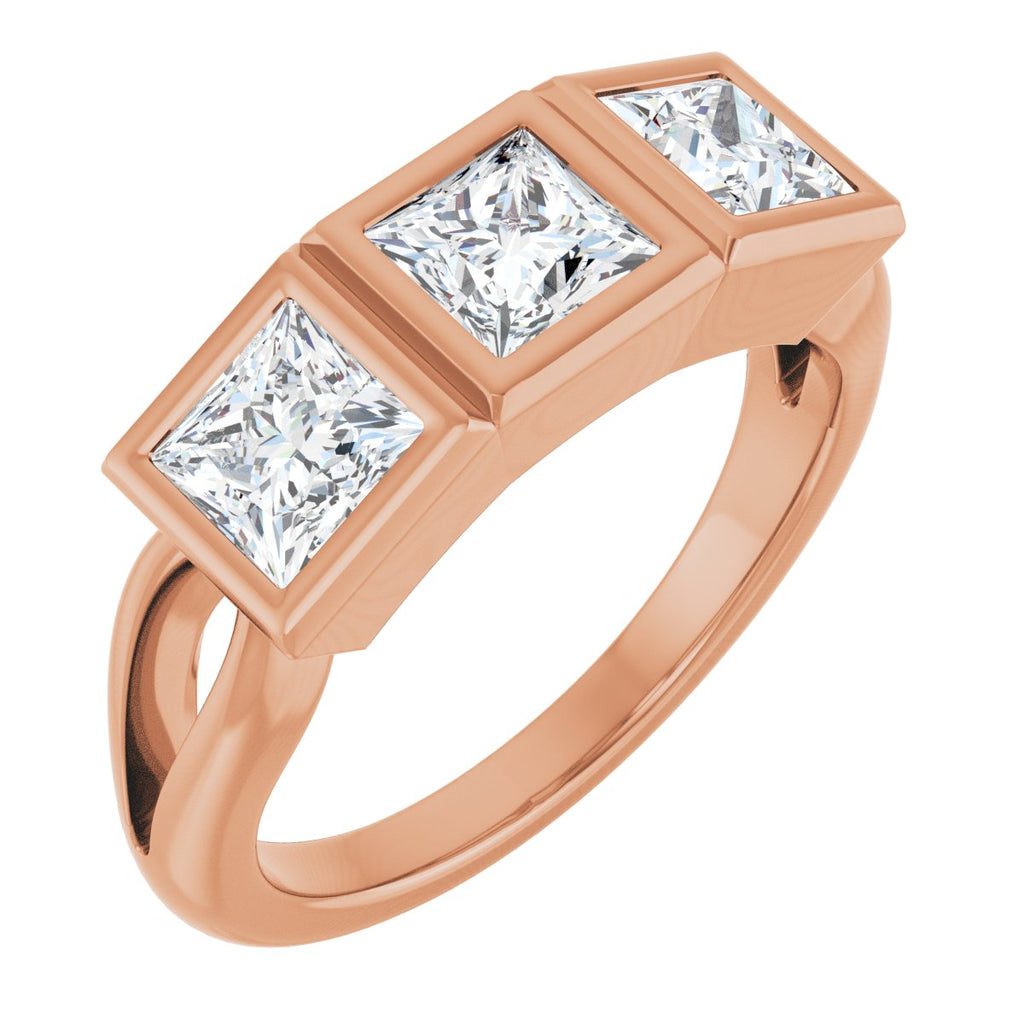 Bezel-Set Three-Stone Anniversary Band