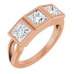 Bezel-Set Three-Stone Anniversary Band