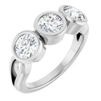 Bezel-Set Three-Stone Anniversary Band