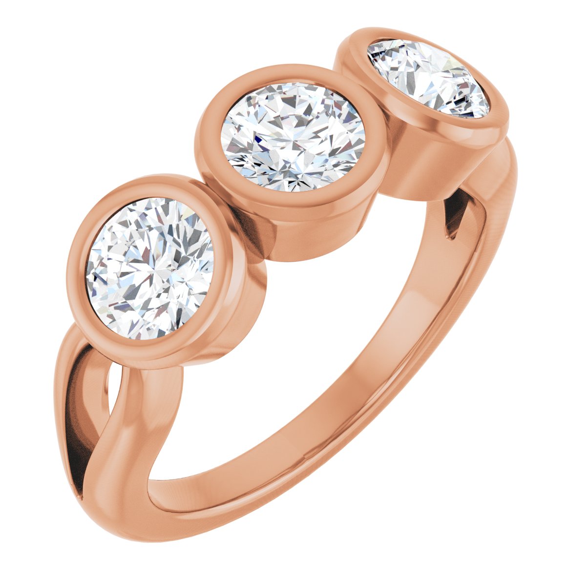Bezel-Set Three-Stone Anniversary Band