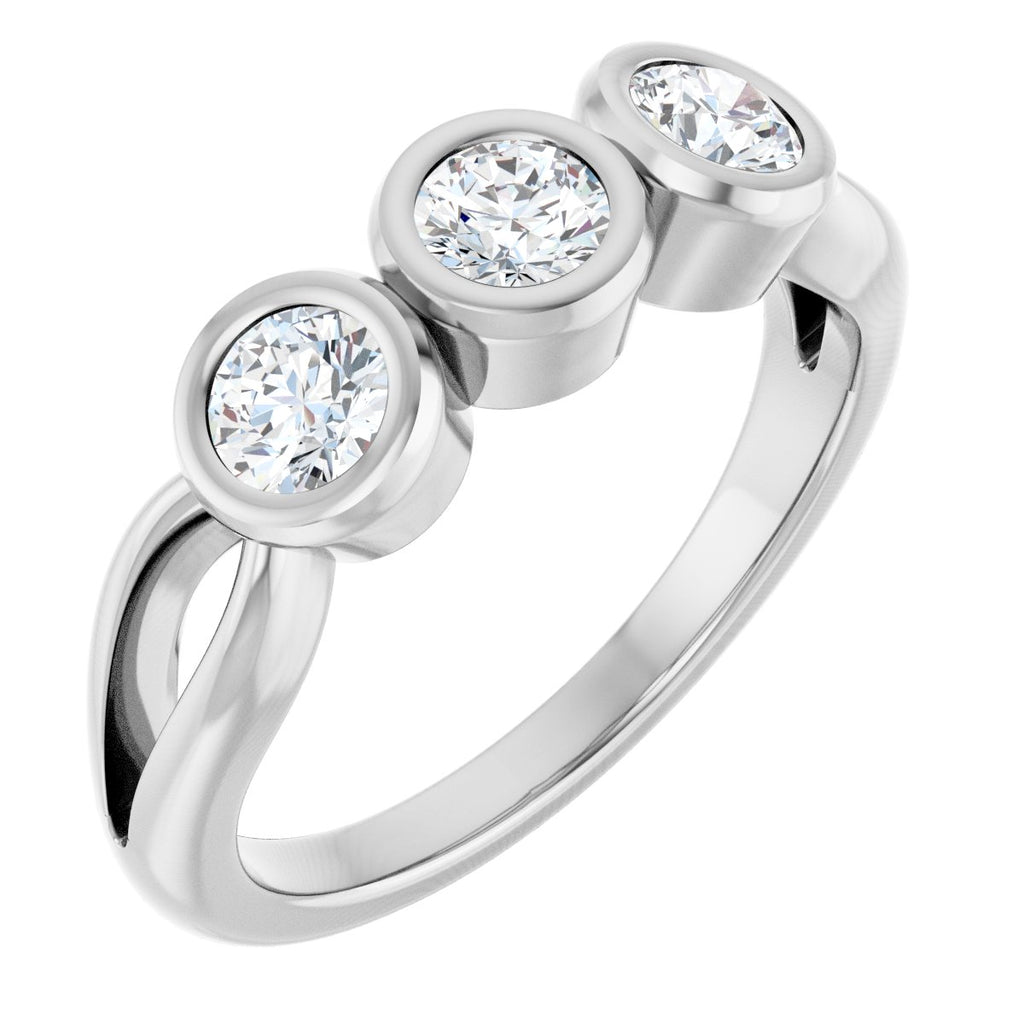 Bezel-Set Three-Stone Anniversary Band