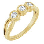Bezel-Set Three-Stone Anniversary Band