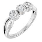 Bezel-Set Three-Stone Anniversary Band