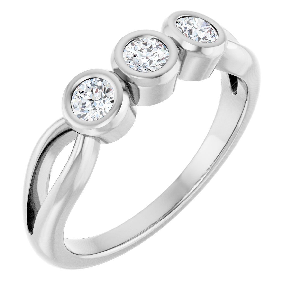Bezel-Set Three-Stone Anniversary Band