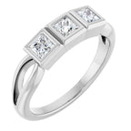 Bezel-Set Three-Stone Anniversary Band