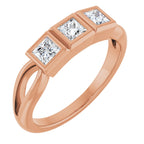 Bezel-Set Three-Stone Anniversary Band