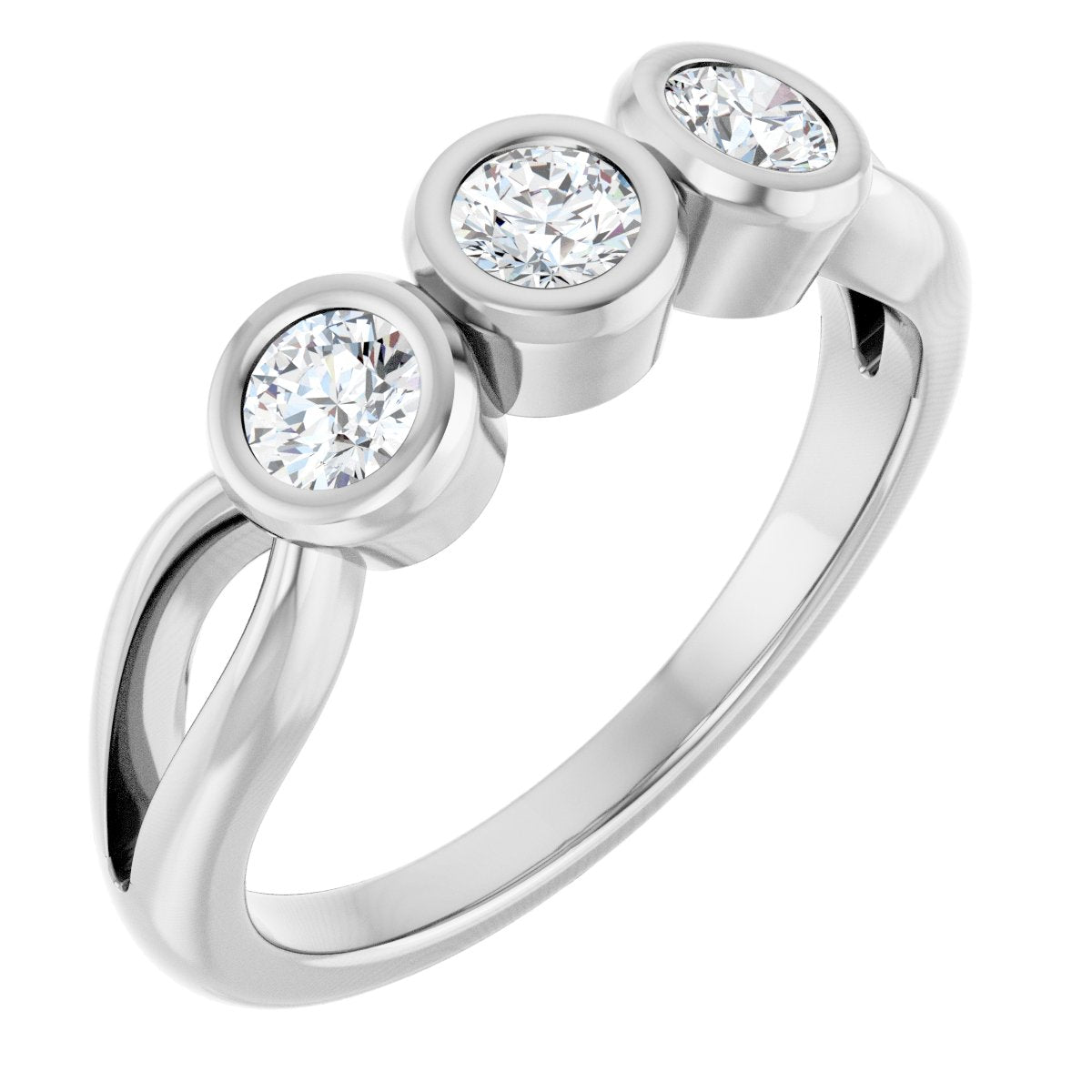 Bezel-Set Three-Stone Anniversary Band