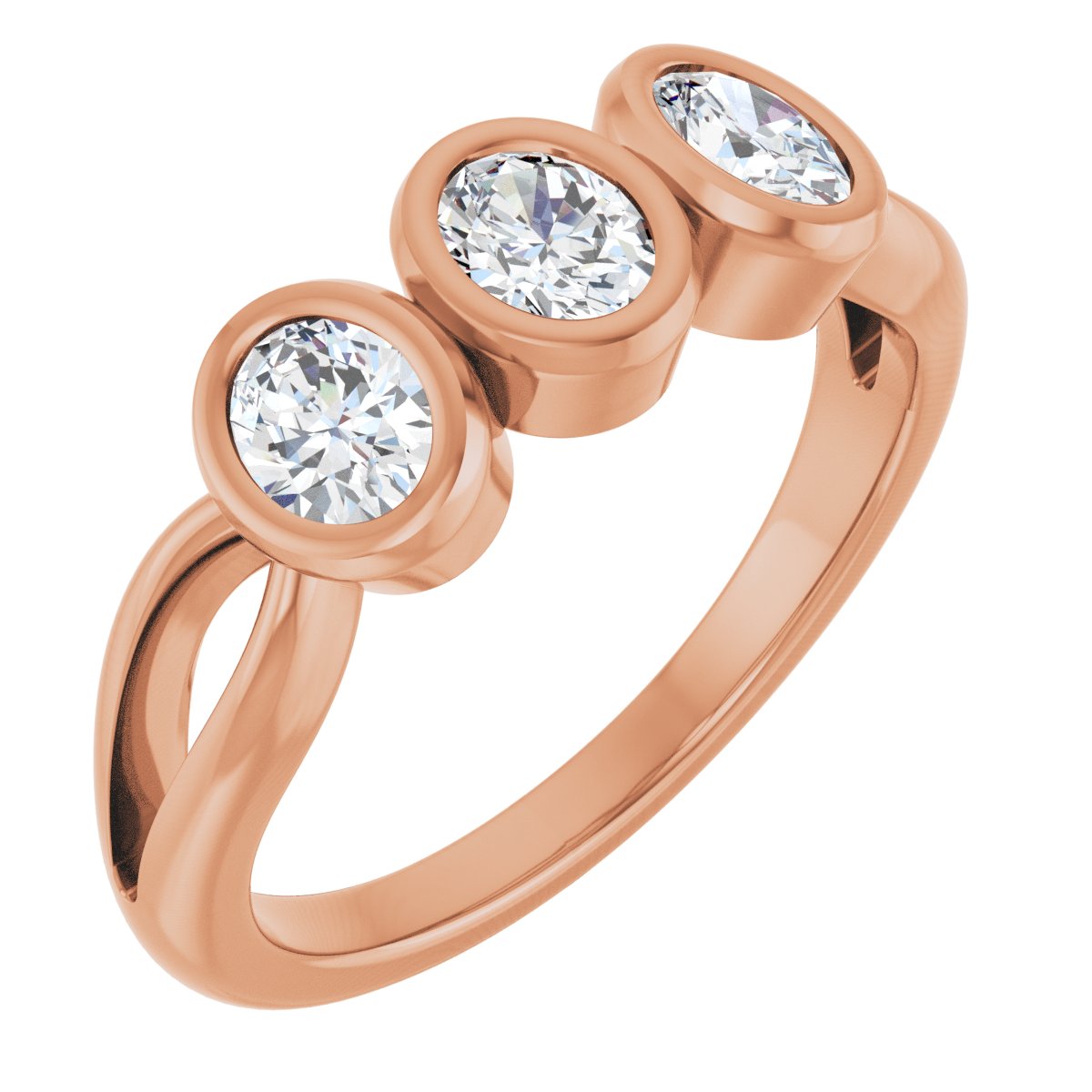 Bezel-Set Three-Stone Anniversary Band