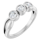 Bezel-Set Three-Stone Anniversary Band