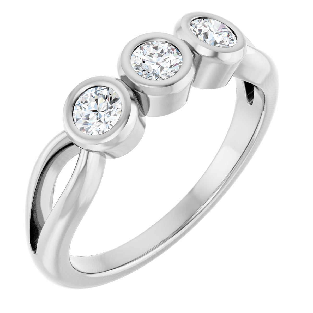 Bezel-Set Three-Stone Anniversary Band