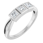 Bezel-Set Three-Stone Anniversary Band