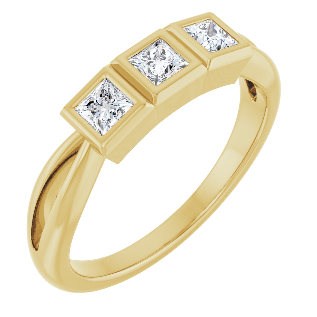 Bezel-Set Three-Stone Anniversary Band