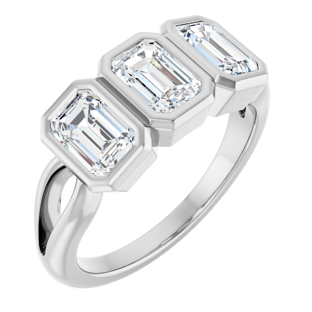 Bezel-Set Three-Stone Anniversary Band