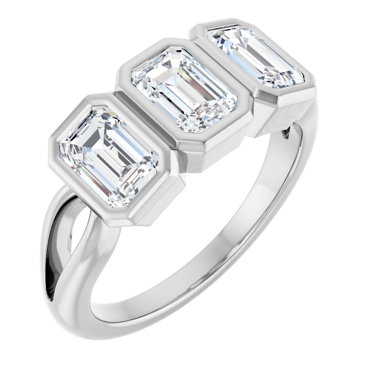 Bezel-Set Three-Stone Anniversary Band