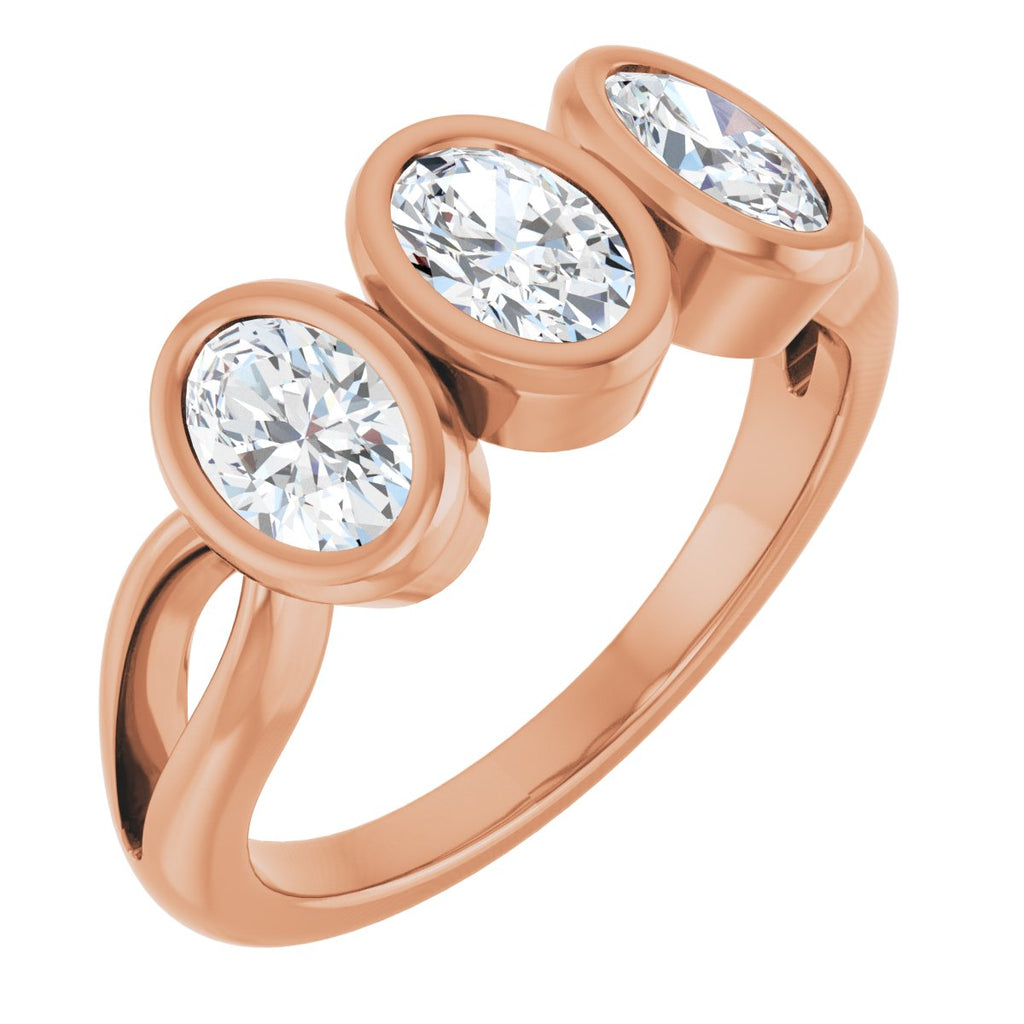 Bezel-Set Three-Stone Anniversary Band
