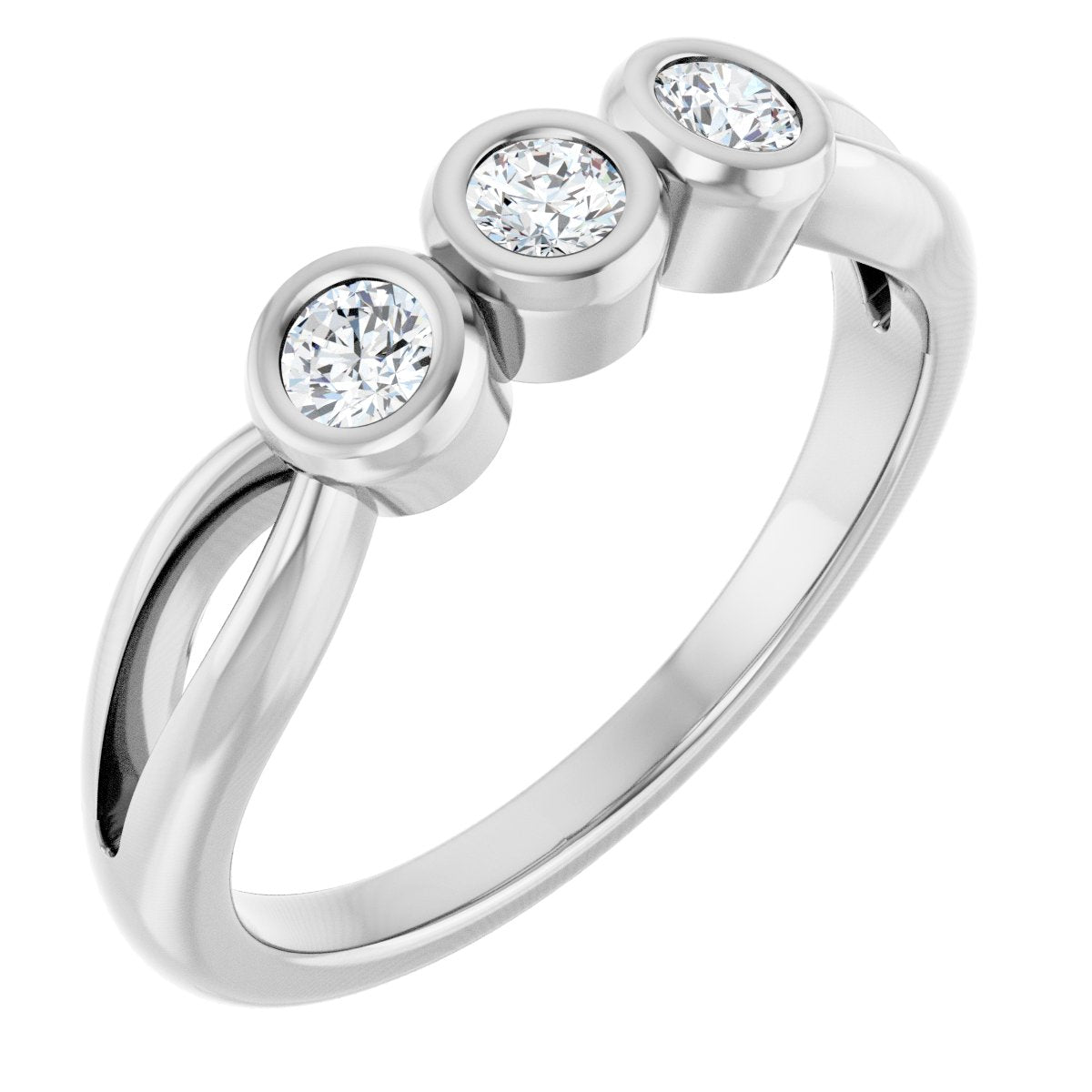 Bezel-Set Three-Stone Anniversary Band