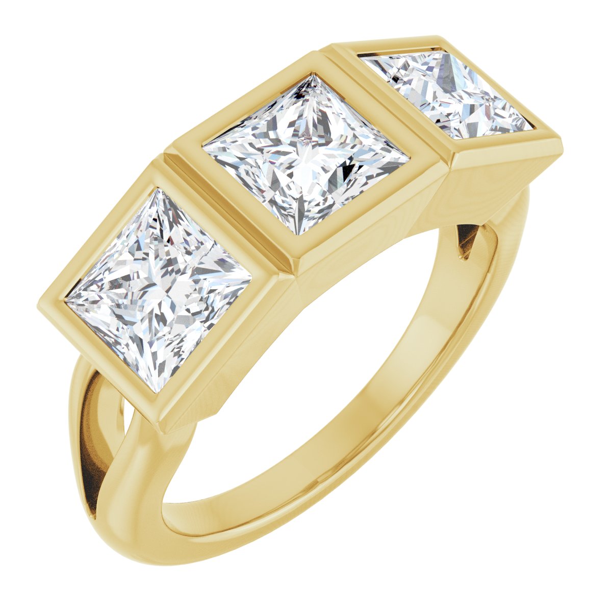 Bezel-Set Three-Stone Anniversary Band