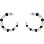 Accented Front-Back Hoop Earrings