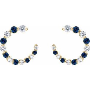 Accented Front-Back Hoop Earrings