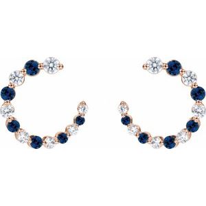 Accented Front-Back Hoop Earrings