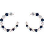 Accented Front-Back Hoop Earrings